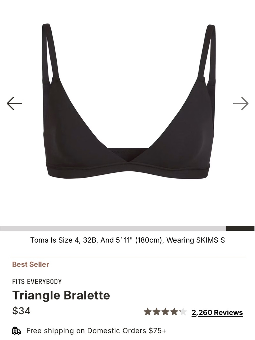 SKIMS Black Triangle Bralette - Wire-Free Comfort